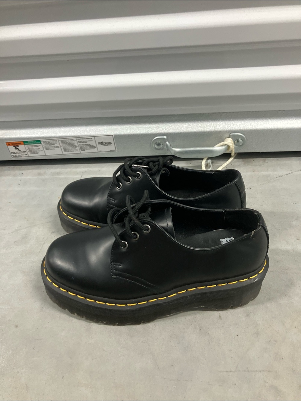 Dr Martens Quad Chunky Oxfords Womens 9 Black Leather 1461 Grunge Punk Platform